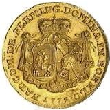 Izabela Czartoryska, Golden Ducat, reverse, 1772